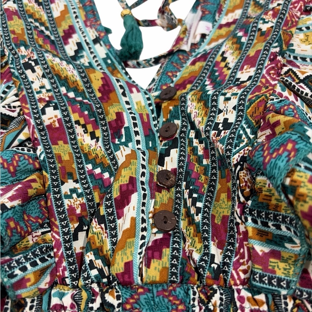 Boemo Anthropologie Short Women Dress Paisley Size M Medium - Picture 5 of 11